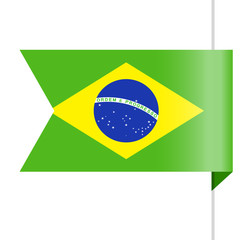 Brazil Flag Vector Bookmark Icon