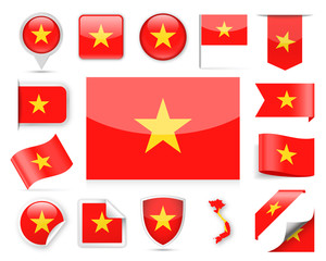 Vietnam Flag Vector Set