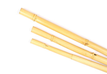 Rattan bamboo sticks isolated on white background