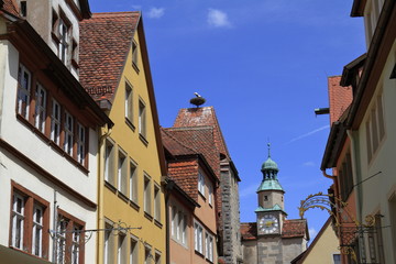 Fototapeta na wymiar Beautiful streets in Rothenburg ob der Tauber