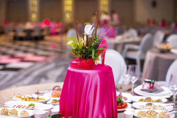 Rose in the red shoes, on the table