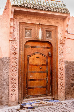 Door of house in Marrakesh. Morocco