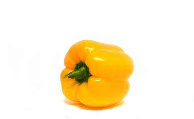 yellow vegetables  paprika pepper on isolated white background