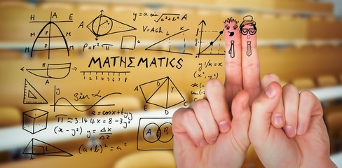 Composite image of digital anthropomorphic smiley faces on