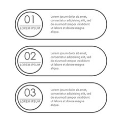 Infographics concept with 3 steps, options or levels . Outline chart, scheme, diagram or menu template. Strategy and workflow design elements. Vector illustration.