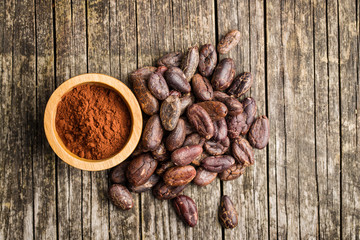 Dark cocoa powder in bowl.