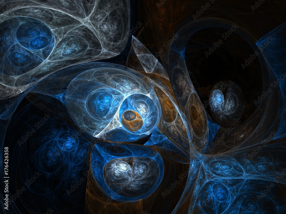 Poster abstract bright multicolored fractal computer generated image, background for text labels