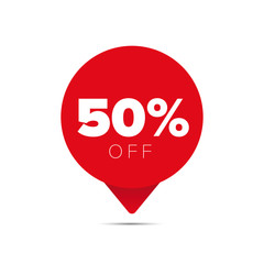 Fifty percent sale offer tag