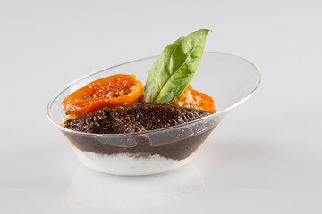 Delicious healthy snacks  served at wedding reception, food catering concept