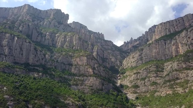 Aerial view of Montserrat mountains