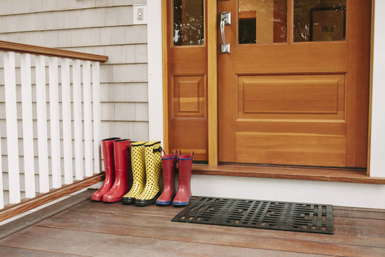 Family Rubber Boot Collection at house