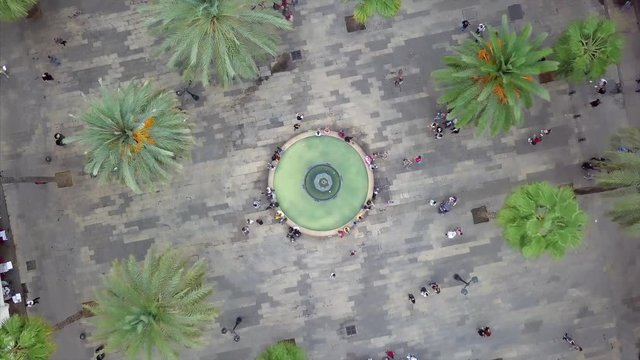 Aerial view of Pla&ccedil;a Reial - Bird eyes