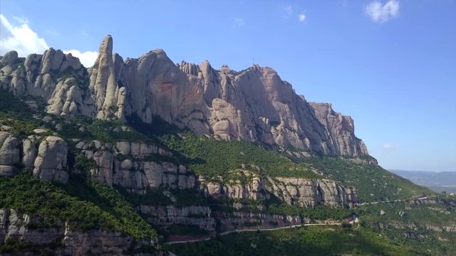 Aerial view of Montserrat mountains
