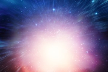 Digitally composite image of colorful lights 