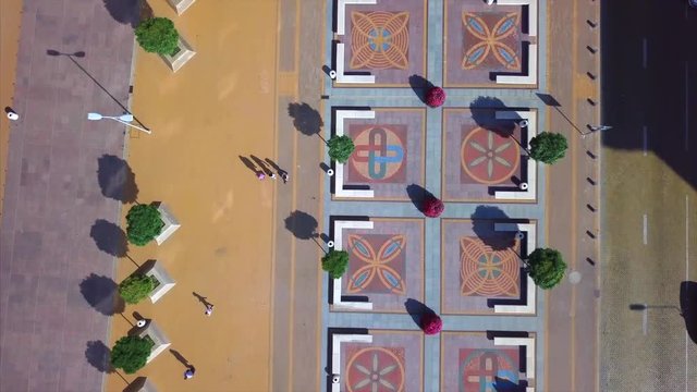 Aerial view of Sofia Council of Ministers - presidency square - bird eyes