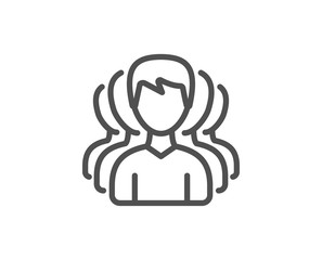 Group of Men line icon. Teamwork sign.
