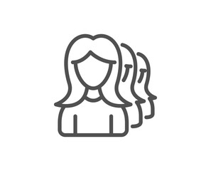 Group of Women line icon. Teamwork sign.