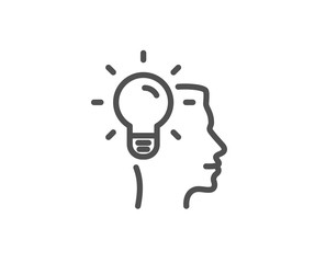 Business Idea line icon. Light bulb sign.