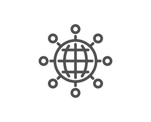 Business networking line icon. International work.