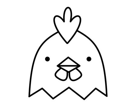 鶏の顔(線画)