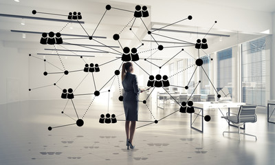 Networking and social communication concept as effective point f