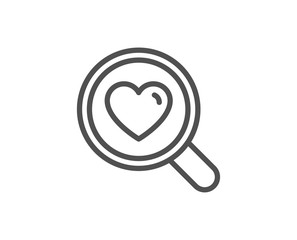 Love dating line icon. Search relationships.