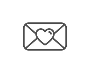 Valentines day mail icon. Love letter symbol.