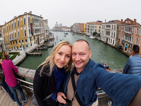 Selfie of couple in Venice