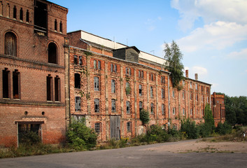 Fototapeta premium Alte verkommende Tabakfabrik in Glauzig