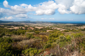 Fototapeta na wymiar A typical inland landscape on the island of Sardinia