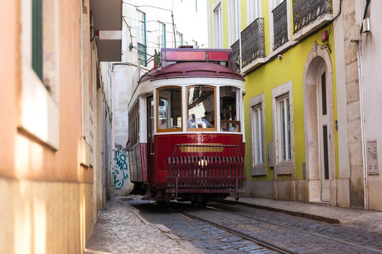 historic tram lisbon portugal