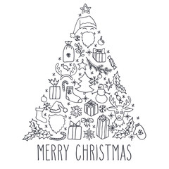 Christmas doodle greeting card