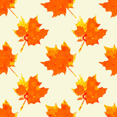 Watercolor maple leaves pattern