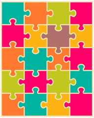 Vector illustration of colorful puzzle, separate pieces