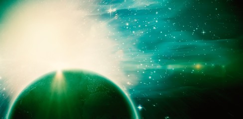 Composite image of composite image of globe