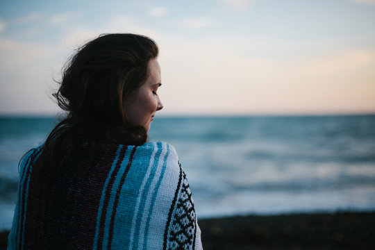 Beach Walk At Sunset