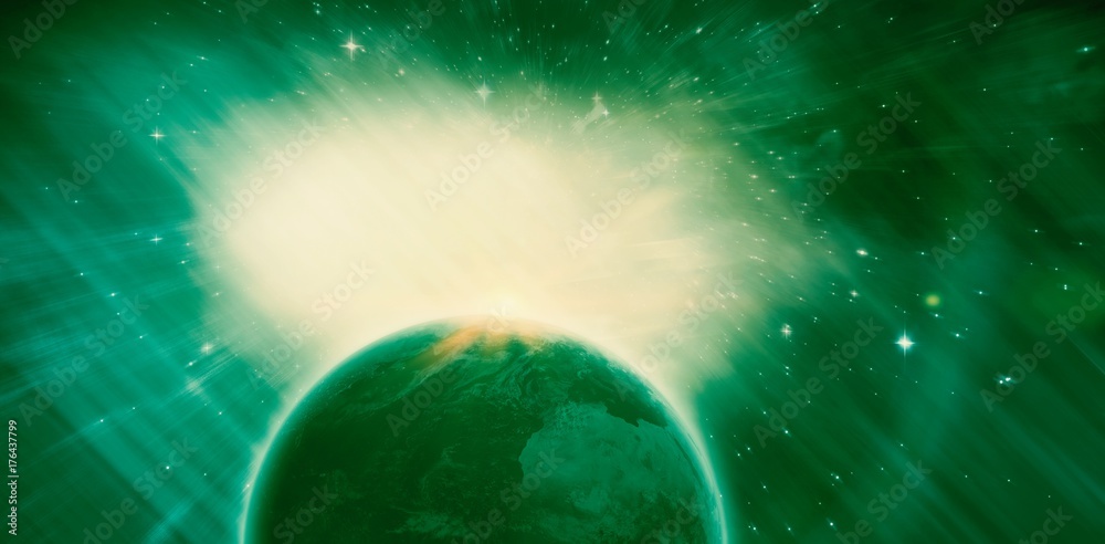 Wall mural composite image of composite image of globe