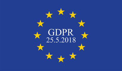 General Data Protection Regulation (GDPR) on european union flag