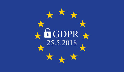 General Data Protection Regulation (GDPR) on european union flag
