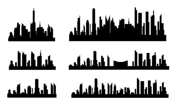 The silhouette of the city in a flat style. Modern urban landscape.vector illustrationъ

