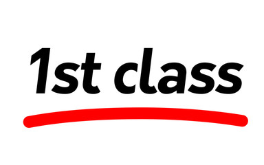 First class sticker. Authentic design graphic stamp.