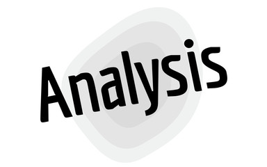 ANALYSIS sticker. Authentic design graphic stamp. Original series