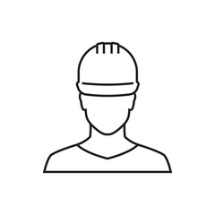 Worker outline icon. Vector illustration.