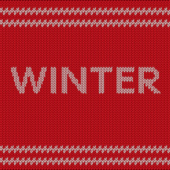Fototapeta na wymiar Knit pattern. Knitted Winter Christmas and New Year design background. Vector illustration.