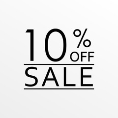10% off. Sale and discount price icon. Sales tag design template. Vector illustration.