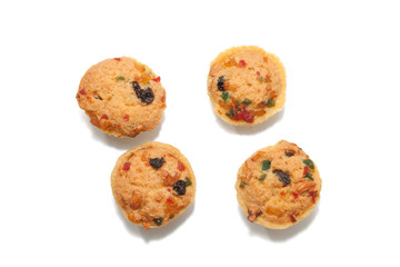 mix Fruit Cookie Cup on white background