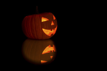 hallowen pumpkin with reflection