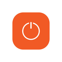 On/Off button square icon vector