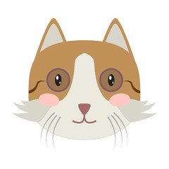 Isolated cute cat icon on a white background, Vector illustration
