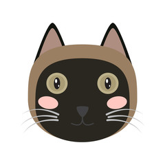 Isolated cute cat icon on a white background, Vector illustration